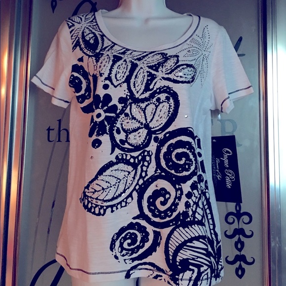 🆕Gorgeous NWT black n white sparkle shirt - Picture 10 of 14